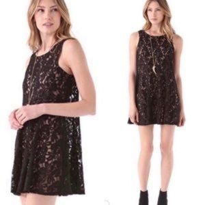 Free People Miles Of Lace Sheer Slip Dress